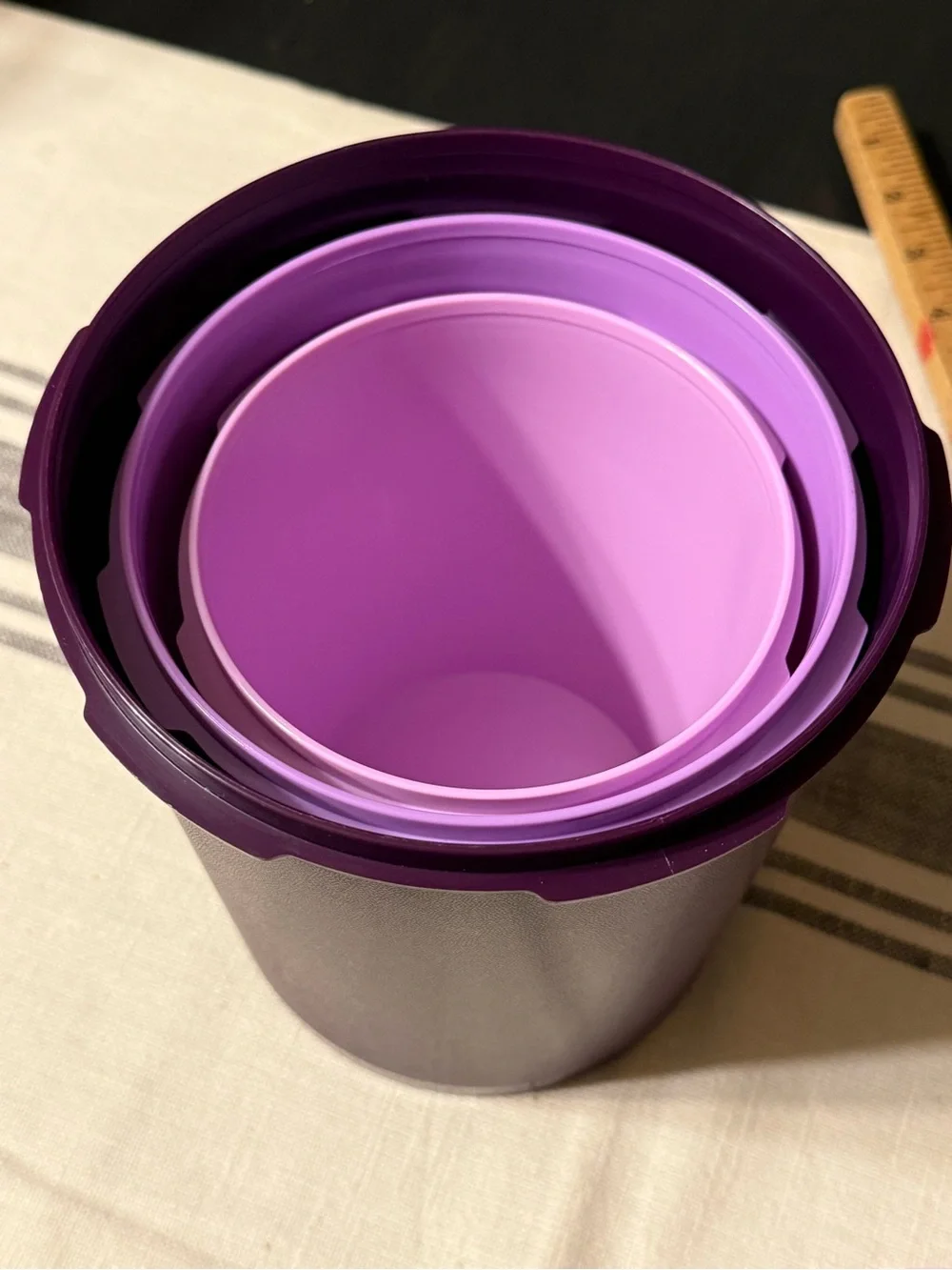 Tupperware Heritage 3-piece purple canister set
